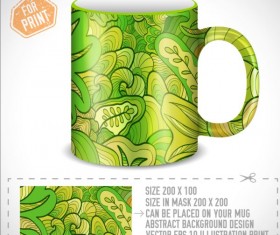 Decor floral with mug vector material 06