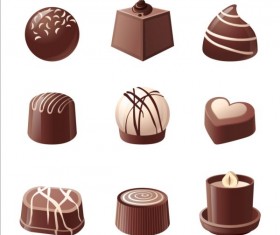 Delicious chocolate icons set vector 01
