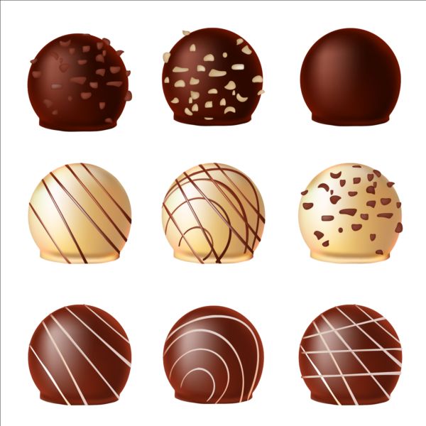 Delicious chocolate icons set vector 03