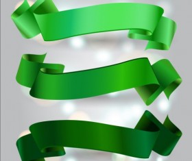 Dynamic green ribbons vectors material