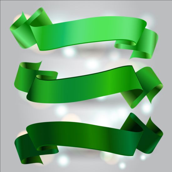 Dynamic green ribbons vectors material
