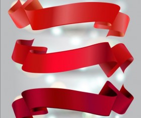 Dynamic red ribbons vectors