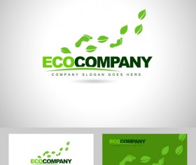 Eco company logos with business card vector 03