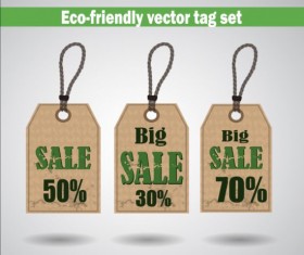 Eco-friendly vector tag set 02