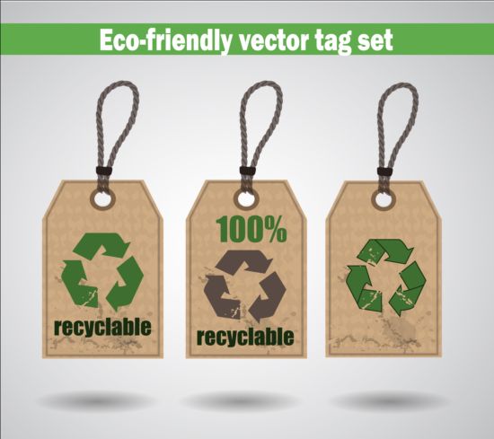 Eco-friendly vector tag set 03