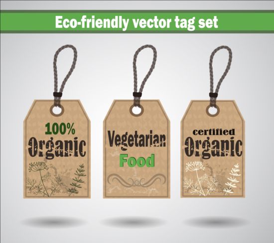 Eco-friendly vector tag set 04