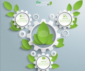 Eco infographic with gearwheel vector material 01
