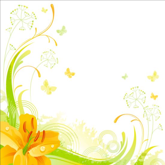 Elegant floral background illustration vector 02 free download