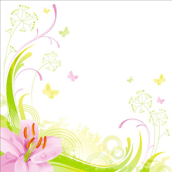 Elegant floral background illustration vector 03 free download