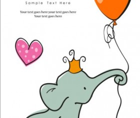 Elepant with balloon vector material