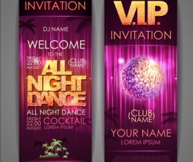 Exquisite cocktail party invitation card vector 03