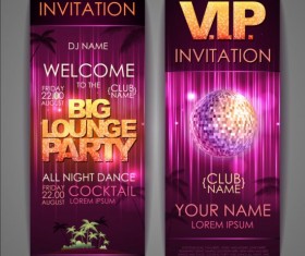 Exquisite cocktail party invitation card vector 04
