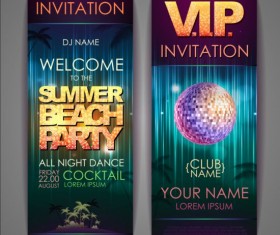 Exquisite cocktail party invitation card vector 07