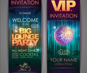 Exquisite cocktail party invitation card vector 08