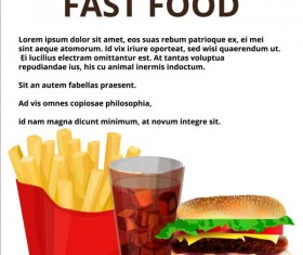 Fashion fast food poster vector template 03