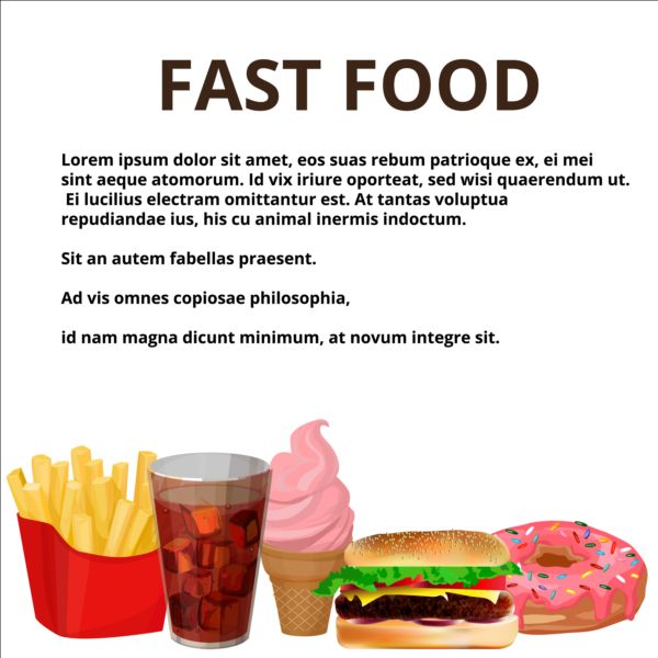Fashion fast food poster vector template 05