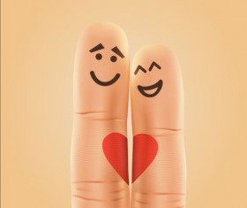 Finger and love vector design 01