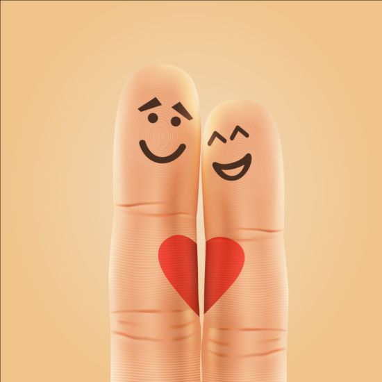 Finger and love vector design 01