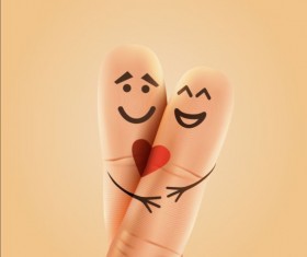 Finger and love vector design 02