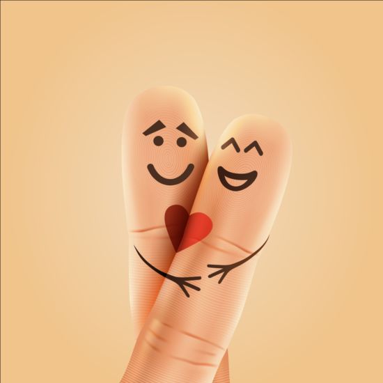 Finger and love vector design 02