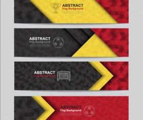 Flag with soccer banners vectors set 03