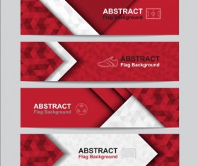 Flag with soccer banners vectors set 07