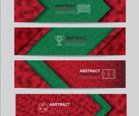 Flag with soccer banners vectors set 08