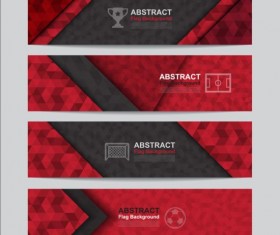 Flag with soccer banners vectors set 09