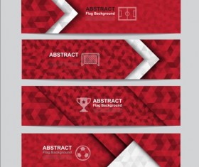 Flag with soccer banners vectors set 10