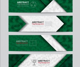 Flag with soccer banners vectors set 11