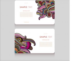 Floral decor pattern with business card vector 01