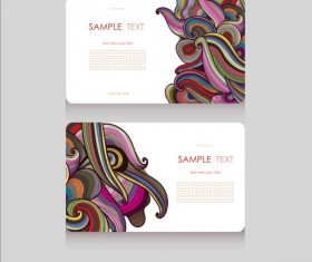 Floral decor pattern with business card vector 02