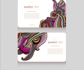 Floral decor pattern with business card vector 03