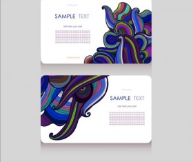 Floral decor pattern with business card vector 04