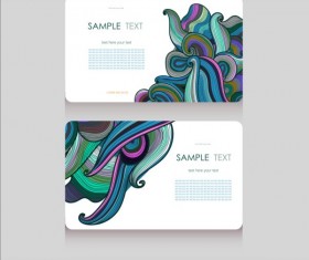 Floral decor pattern with business card vector 06