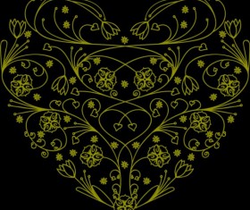 Floral with heart photoshop brushes