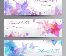 Florist art banners set vector 01