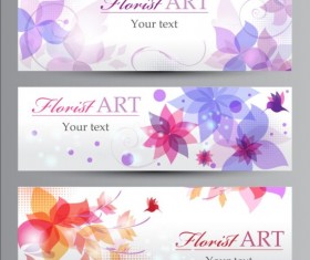 Florist art banners set vector 02