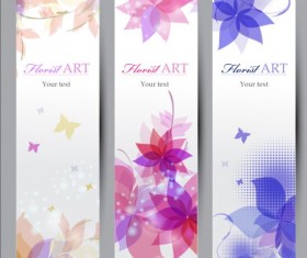 Florist art banners set vector 03