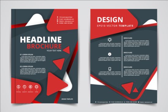 Flyer and brochure red cover template 01