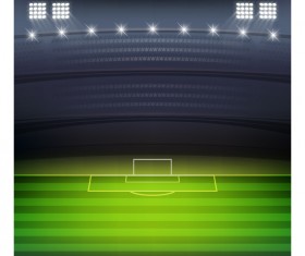 Football field and spotlights background vector 01