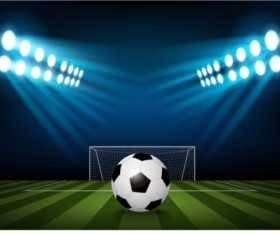 Football field and spotlights background vector 02