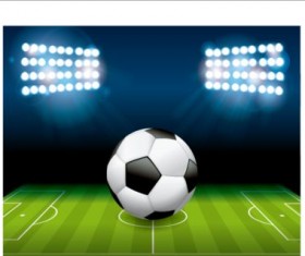 Football field and spotlights background vector 03