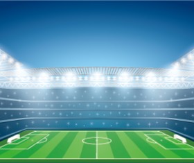 Football field and spotlights background vector 04