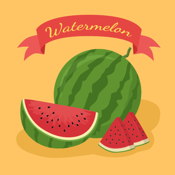 Fresh watermelon vector material 04