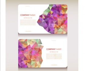 Geometric shapes business card vector set 01