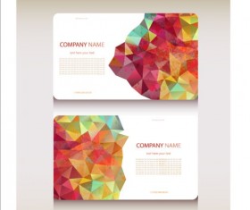 Geometric shapes business card vector set 02