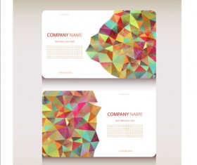 Geometric shapes business card vector set 03