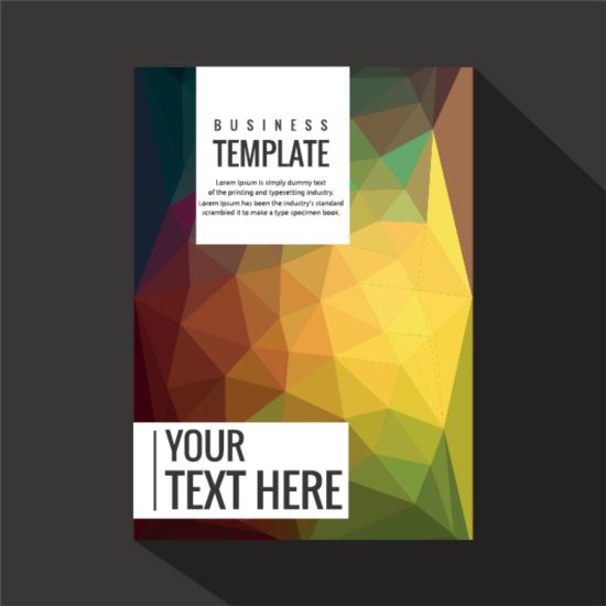 Geometry shapes cover book brochure vector 03