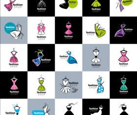 Girls and clothing fashion shop logos vector 02